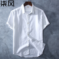 日系白色棉衬衫