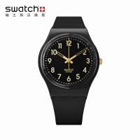 swatch金色手表