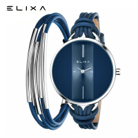 Elixa牛皮欧美手表
