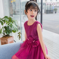 女童裙子夏装紫色