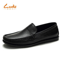 劳克士（LAOKESHI）黑色休闲皮鞋