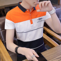 橘色短袖衬衫