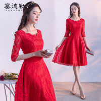 红色婚纱礼服短款