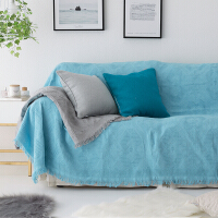 格子蓝色沙发垫