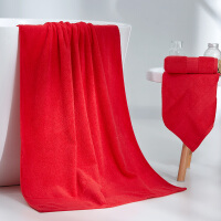 大红纯棉浴巾