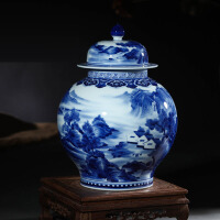中式山水花瓶