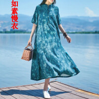 中式棉麻连衣裙