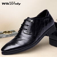 步萨尼（WLKZRNLY）黑色休闲皮鞋