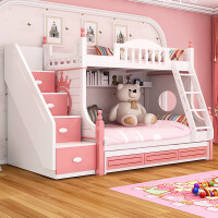 双层儿童床粉色
