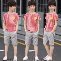 男童韩版条纹T恤套装