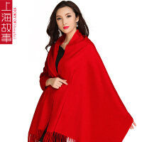 上海故事大红羊毛围巾