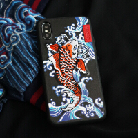 鲤鱼刺绣手机壳