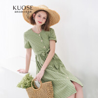 绿针织裙