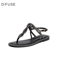 迪芙斯（D:FUSE）黑色凉鞋